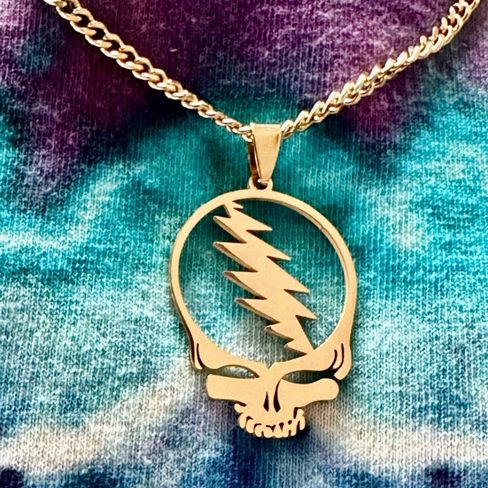 Grateful Dead Steal Your Face Steelie necklace-
